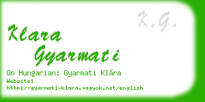 klara gyarmati business card