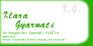 klara gyarmati business card